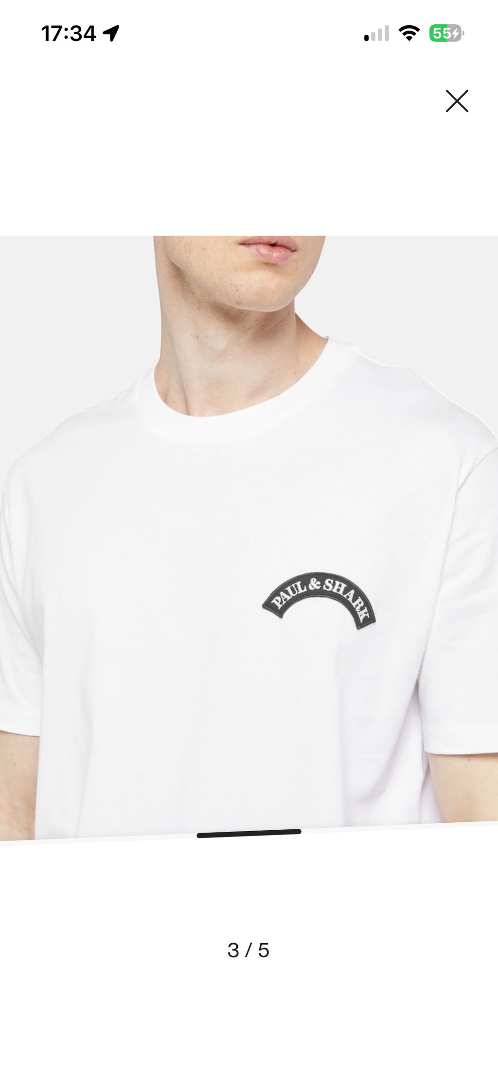 T-shirt Paul & Shark — Blanc Patch Arqué