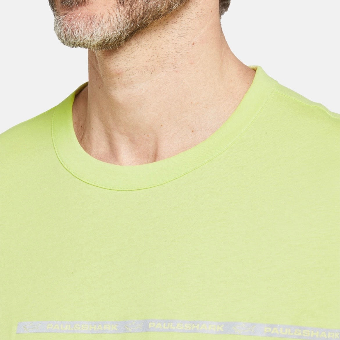 T-shirt Paul & Shark — Jaune Fluo Bande Logo
