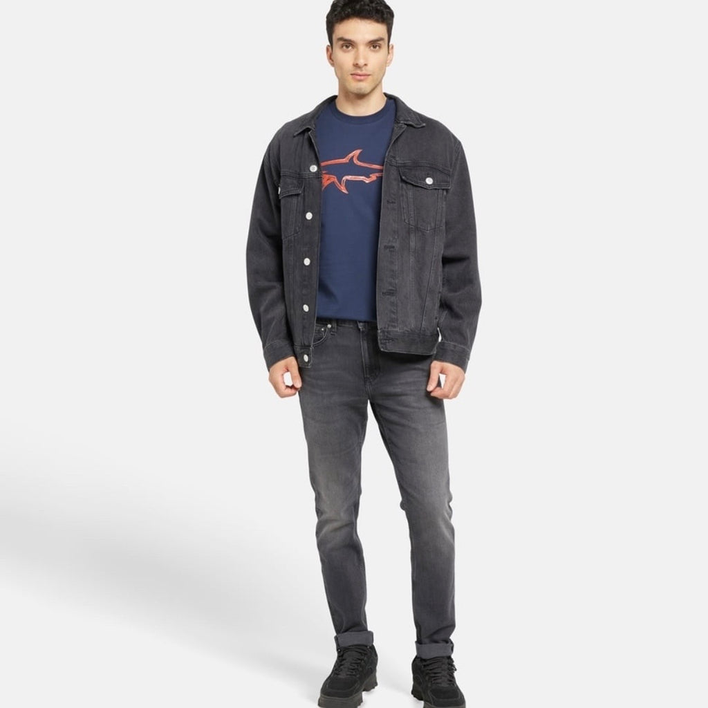 T-shirt Paul & Shark — Bleu Marine Requin Orange