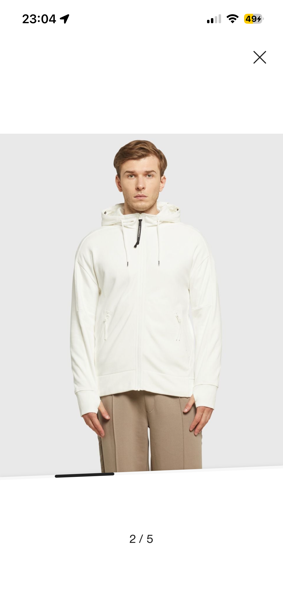 Sweat Zippé à Capuche C.P. Company - Blanc