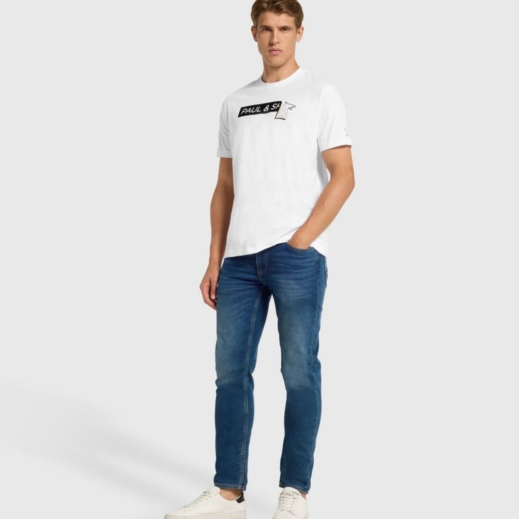 T-shirt Paul & Shark — Blanc Logo Bandeau
