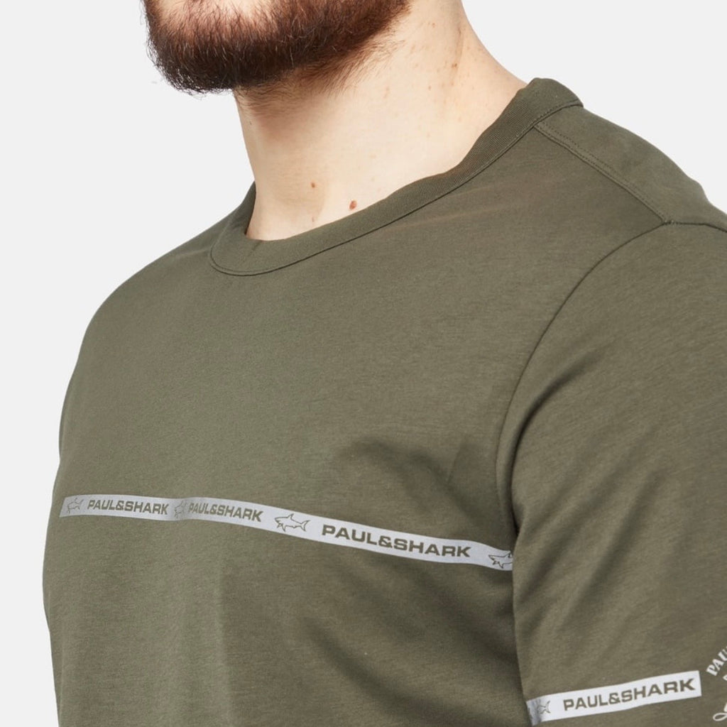 T-shirt Paul & Shark — Kaki Bande Logo