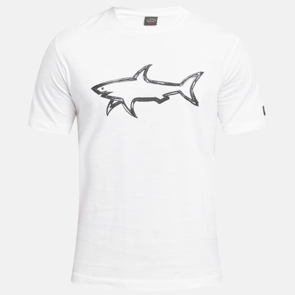 T-shirt Paul & Shark — Blanc Requin Dessiné