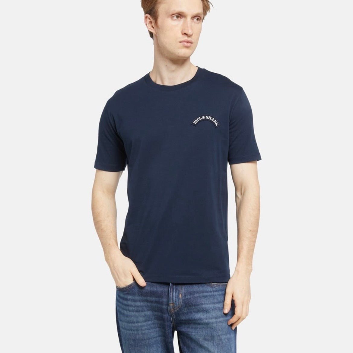 T-shirt Paul & Shark — Bleu Marine Patch Arqué