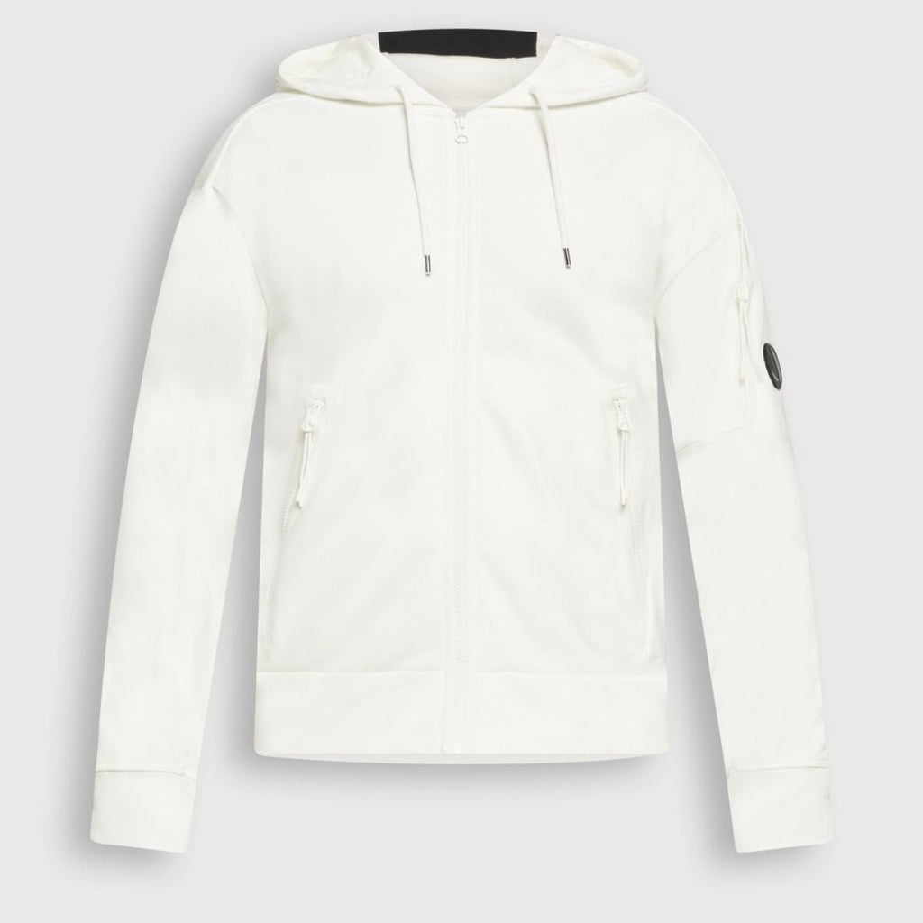 Sweat à Capuche Zippé C.P. Company Lens - Blanc