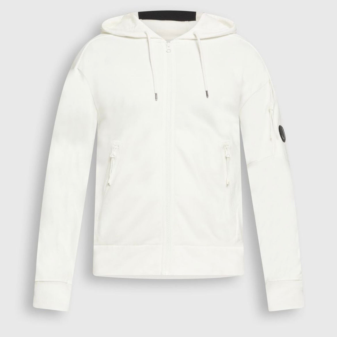 Sweat à Capuche Zippé C.P. Company Lens - Blanc