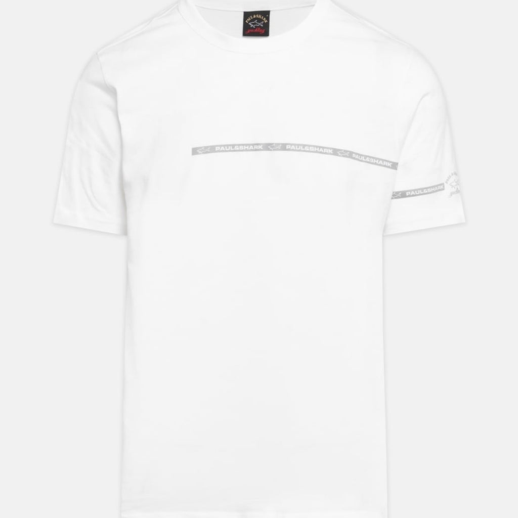 T-shirt Paul & Shark — Blanc Bande Logo