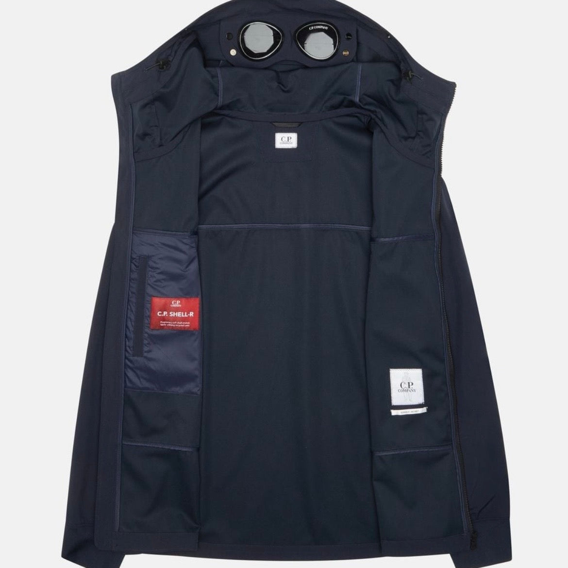 Veste à Capuche C.P. Company lunettes Bleu Marine