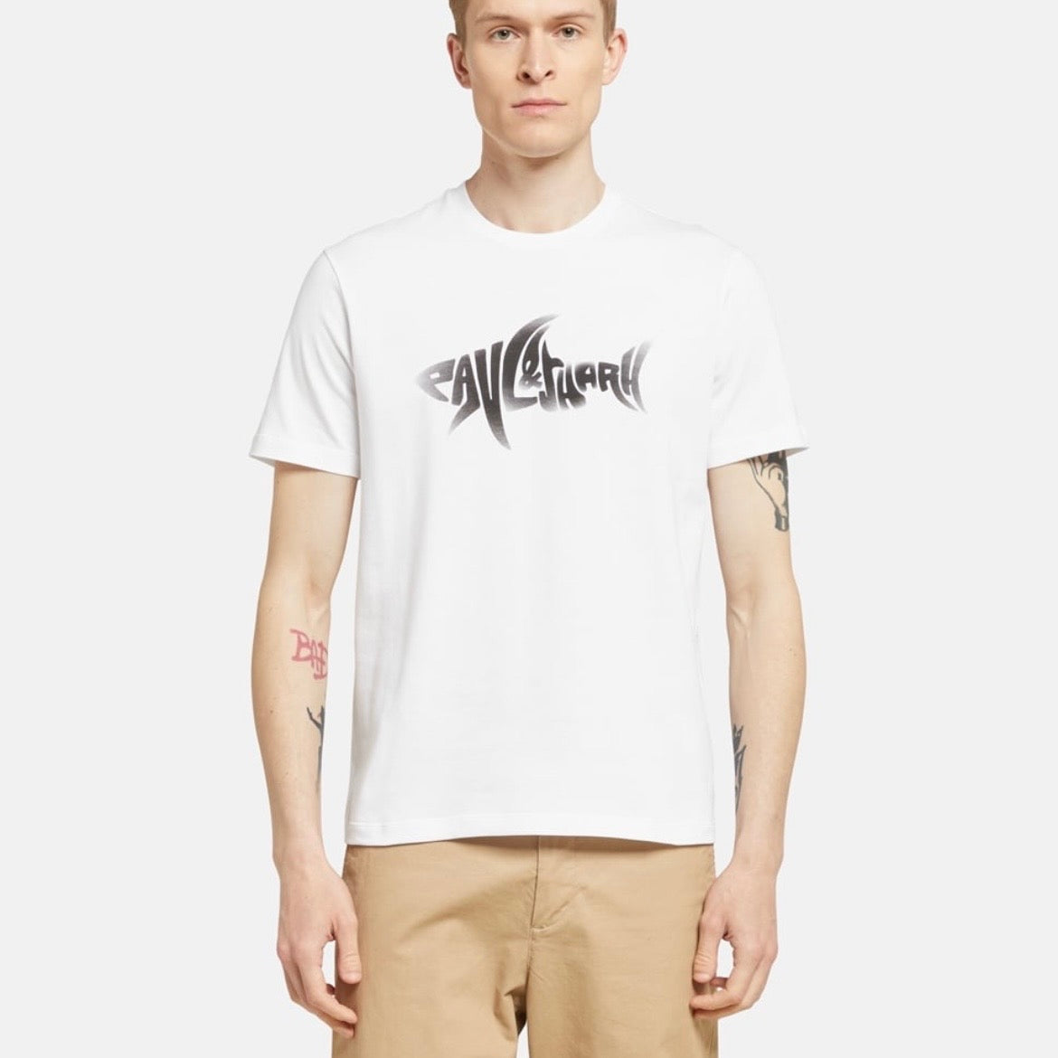 T-shirt Paul & Shark — Blanc Logo Requin