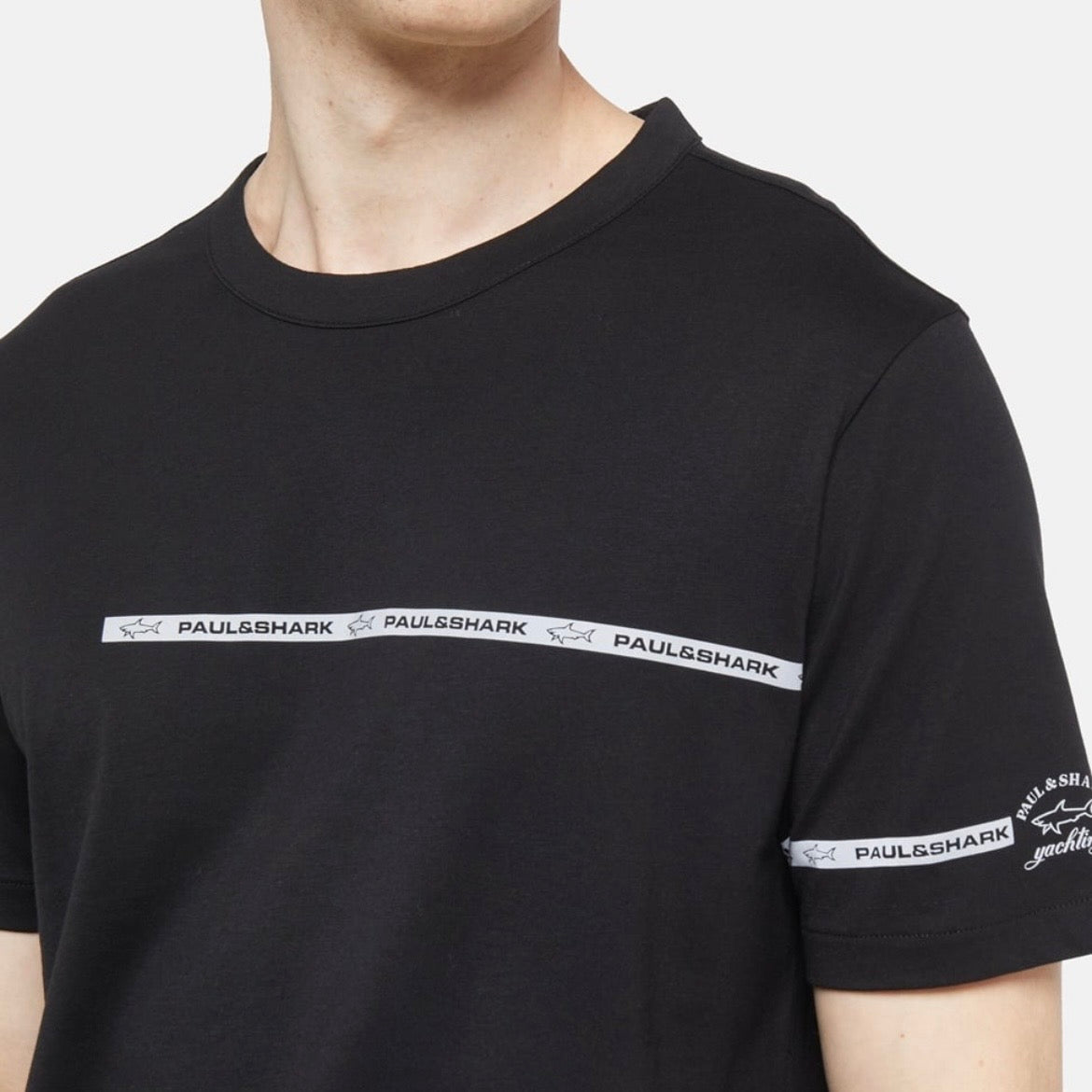 T-shirt Paul & Shark — Noir Bande Logo