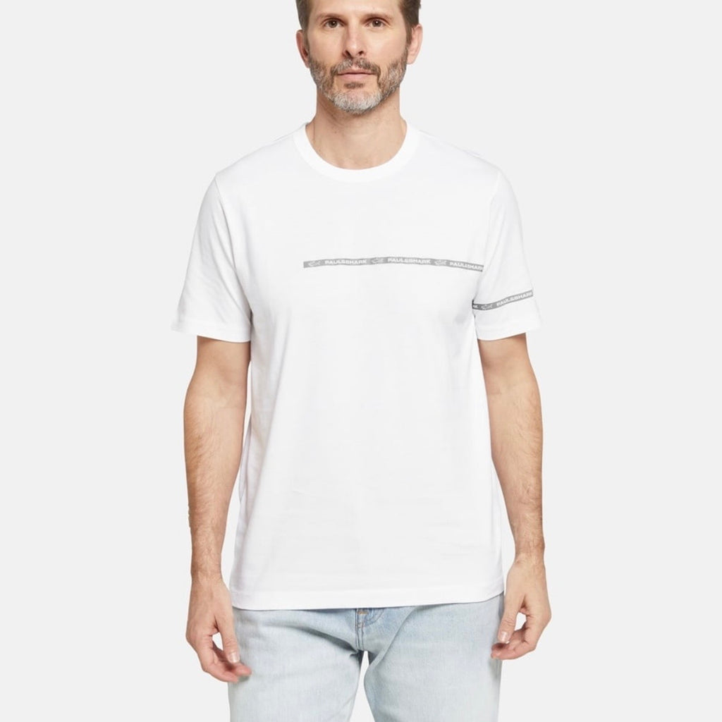 T-shirt Paul & Shark — Blanc Bande Logo