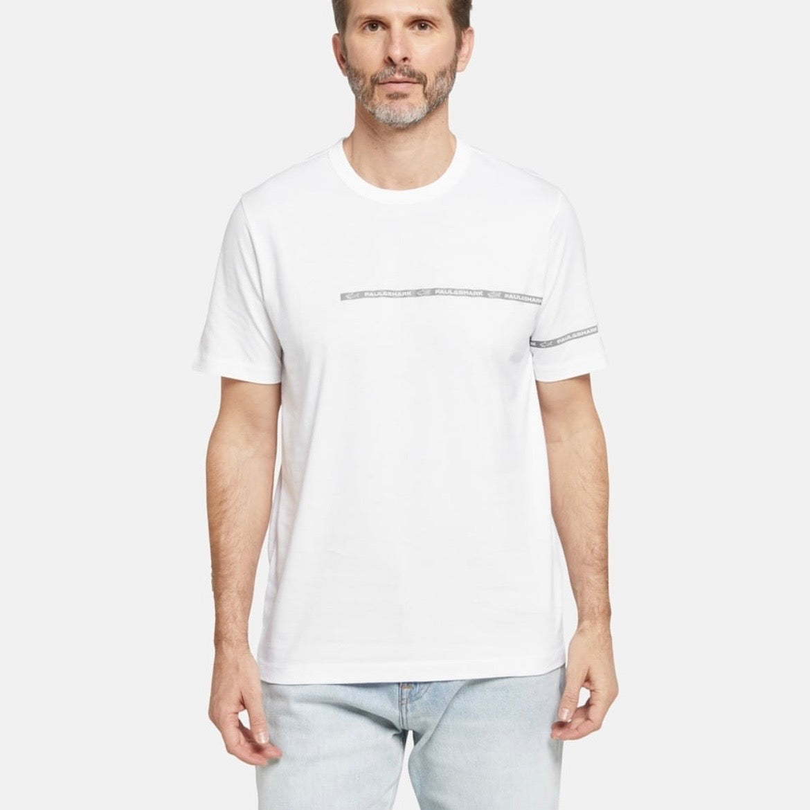 T-shirt Paul & Shark — Blanc Bande Logo