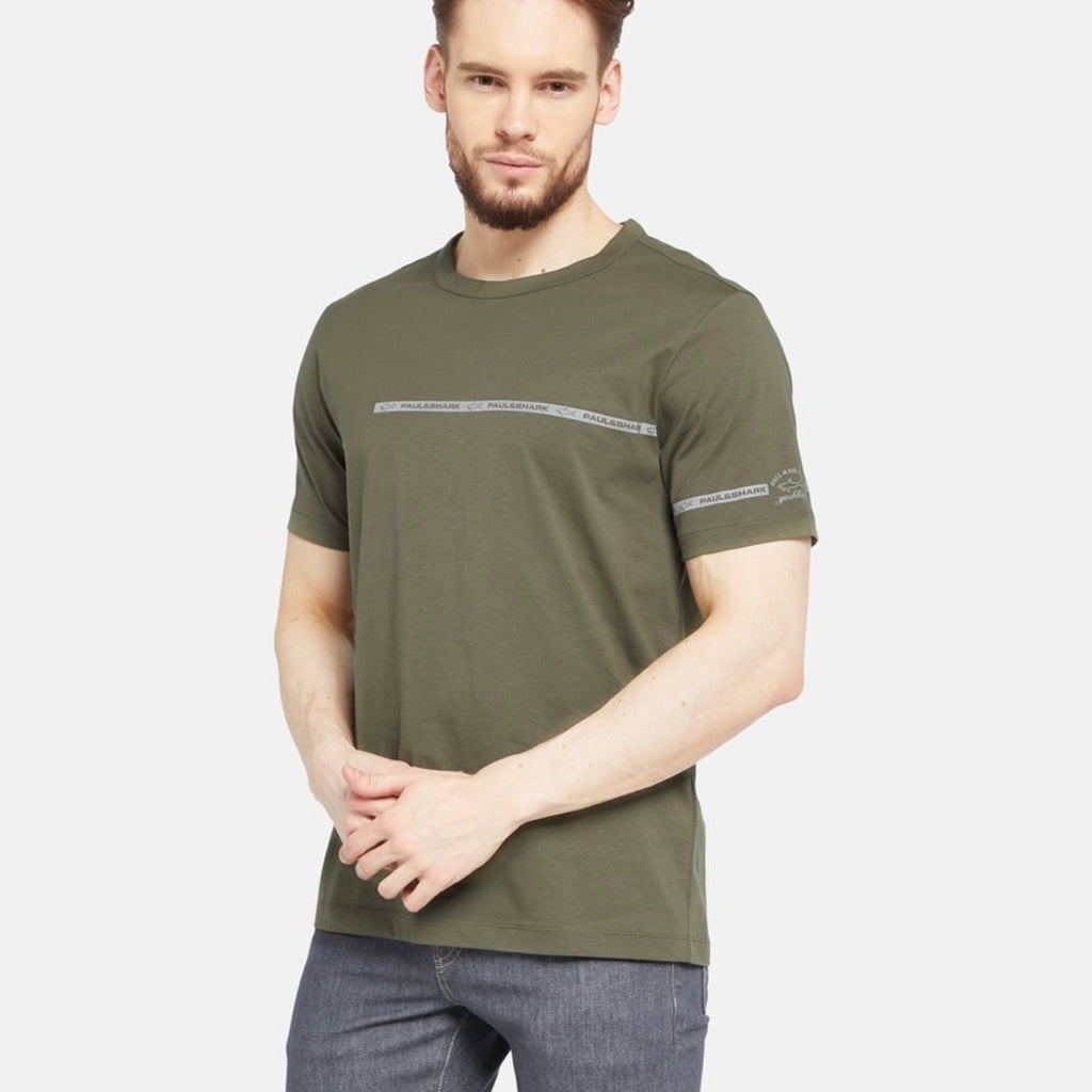 T-shirt Paul & Shark — Kaki Bande Logo