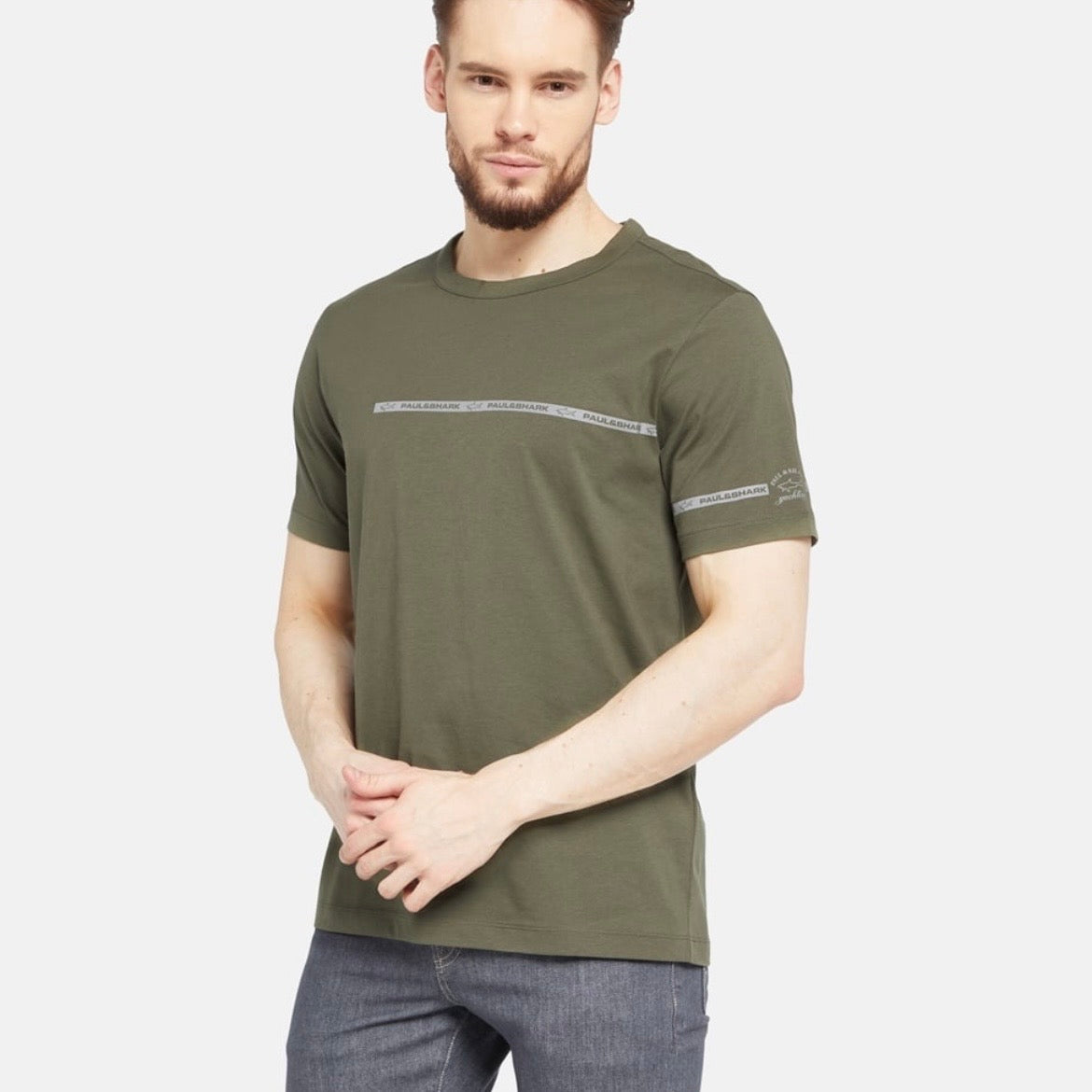 T-shirt Paul & Shark — Kaki Bande Logo