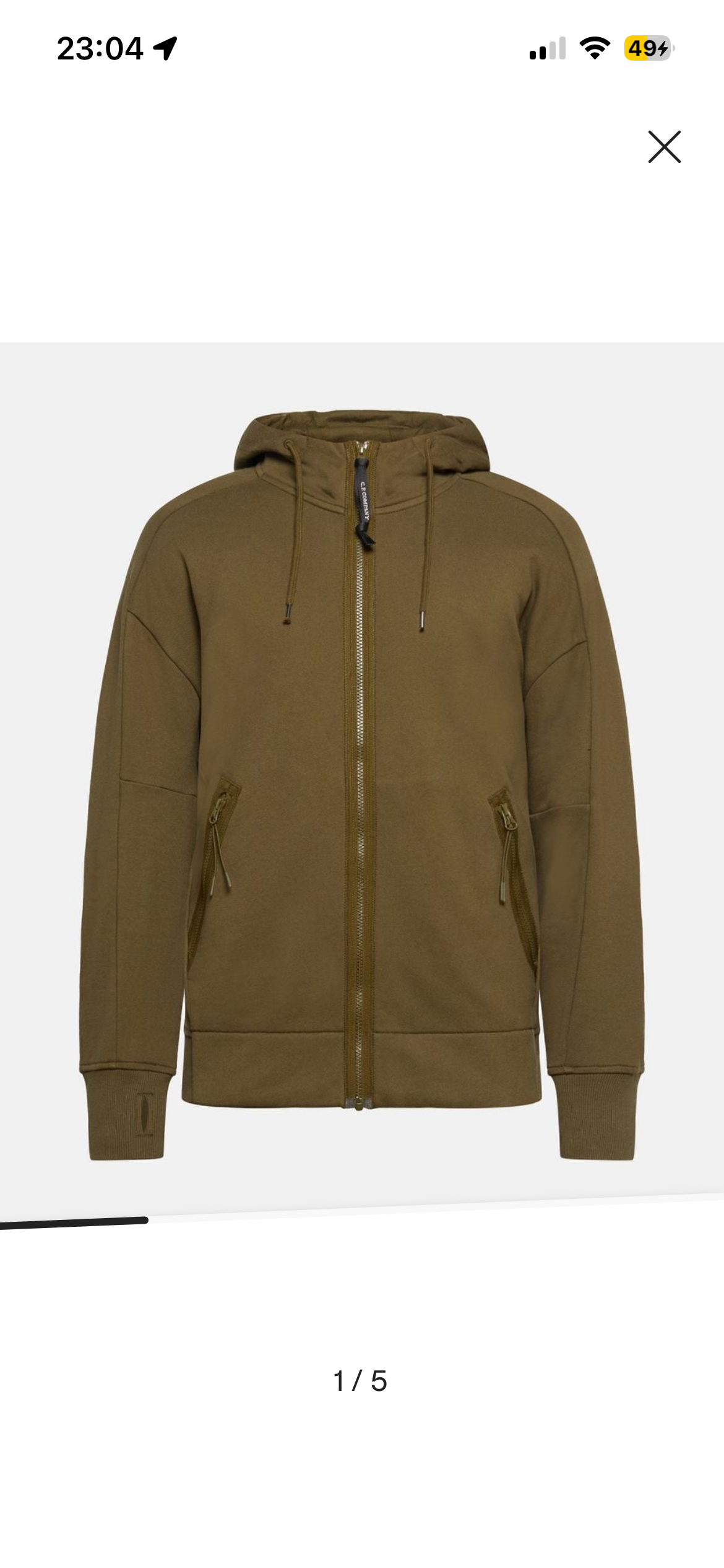 Sweat Zippé à Capuche C.P. Company - Vert Kaki