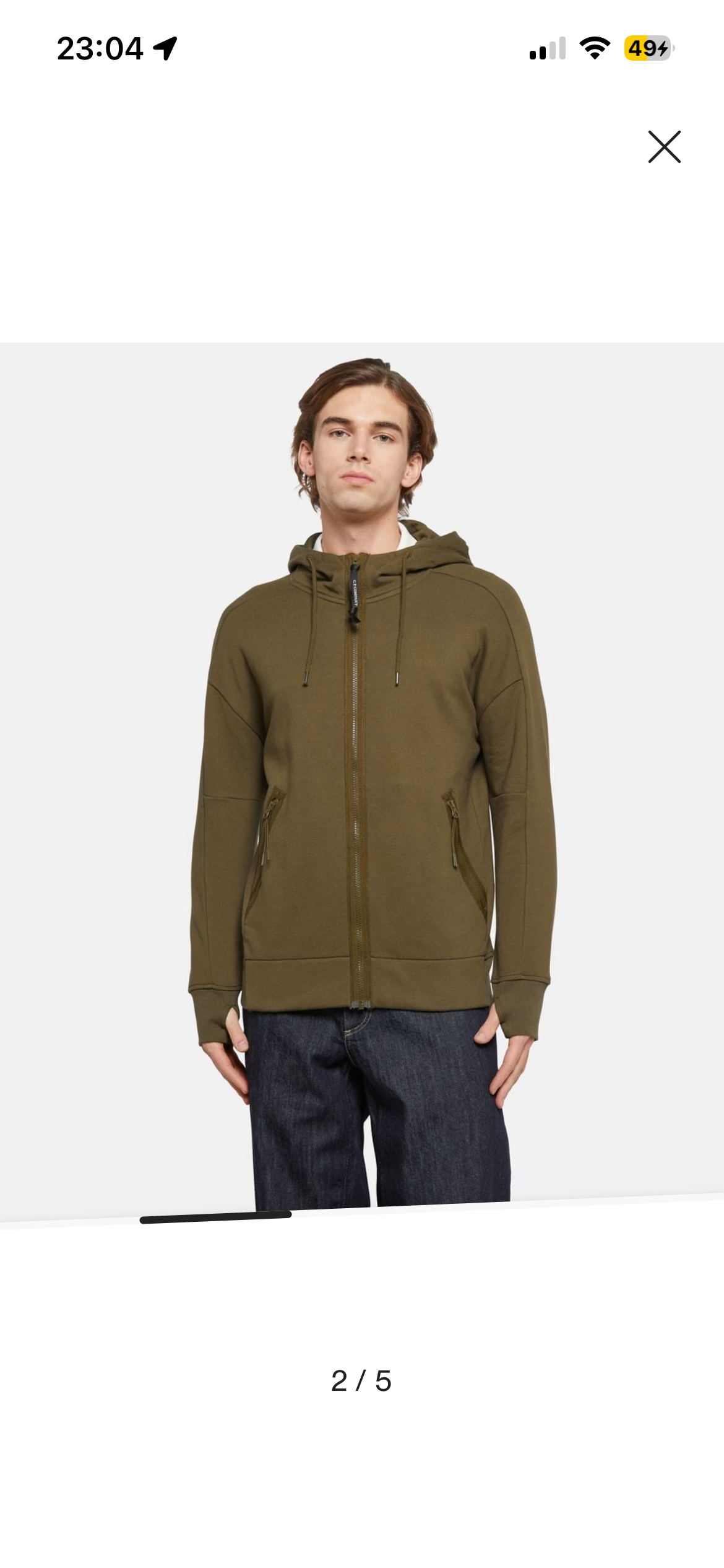 Sweat Zippé à Capuche C.P. Company - Vert Kaki