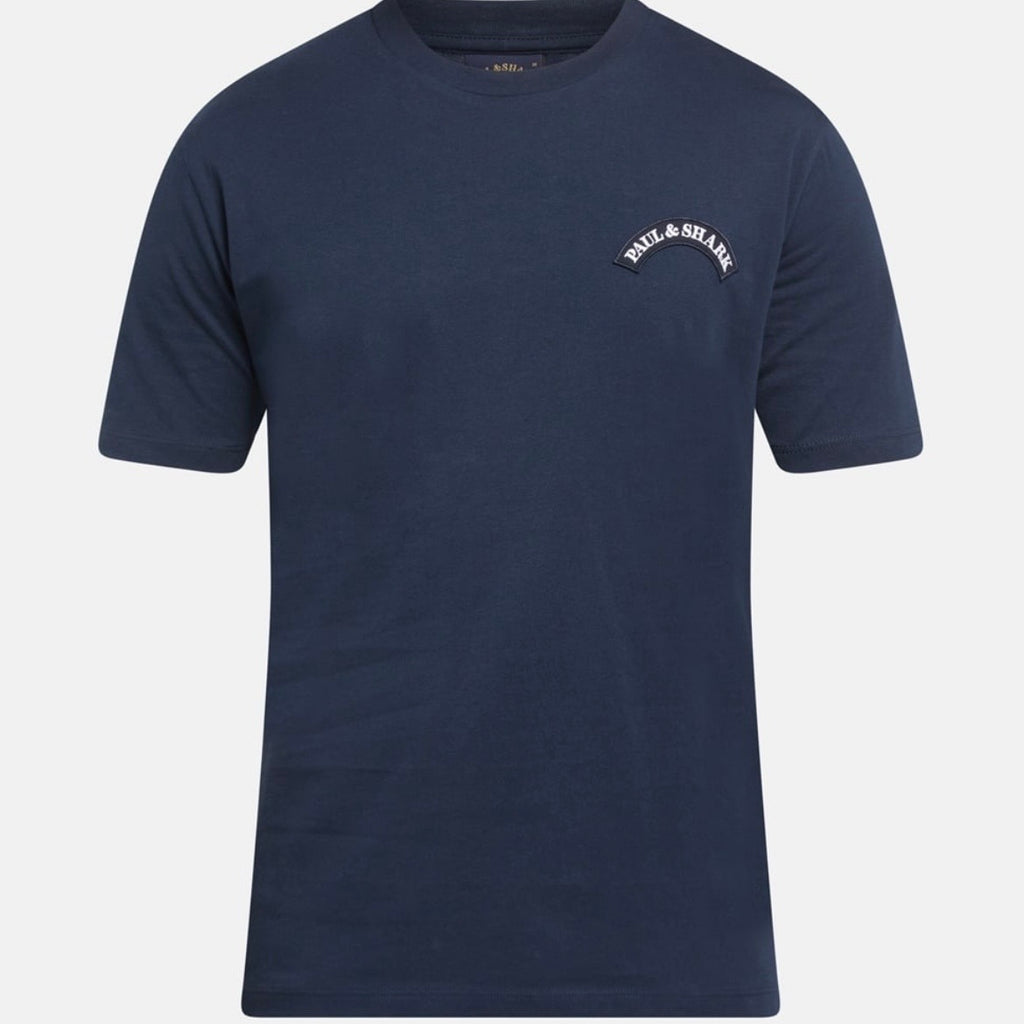 T-shirt Paul & Shark — Bleu Marine Patch Arqué