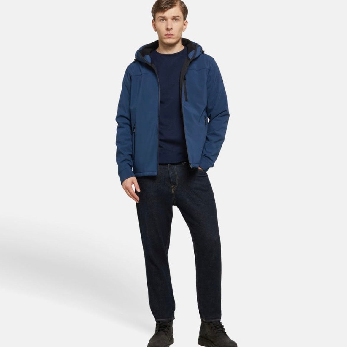 Veste Softshell à Capuche Paul & Shark — Bleu Marine