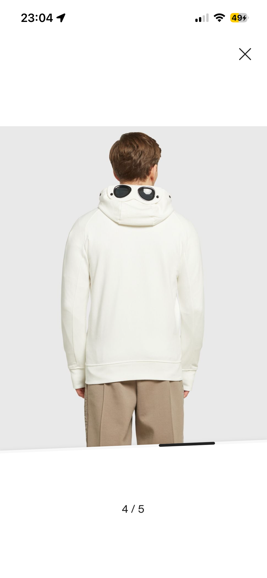 Sweat Zippé à Capuche C.P. Company - Blanc