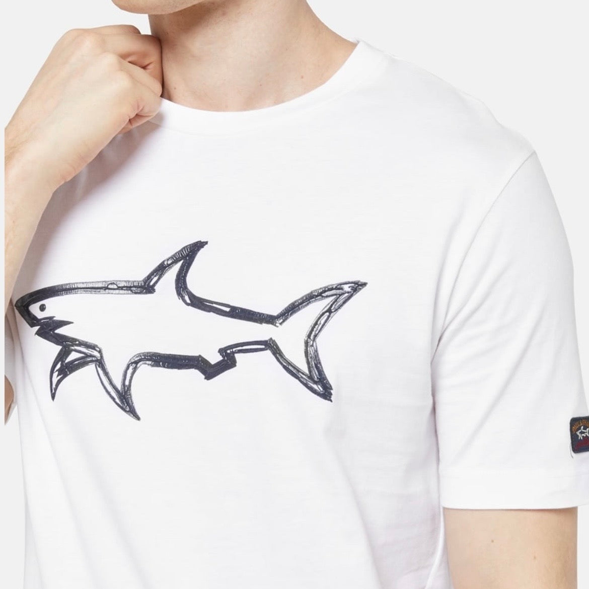 T-shirt Paul & Shark — Blanc Requin Dessiné