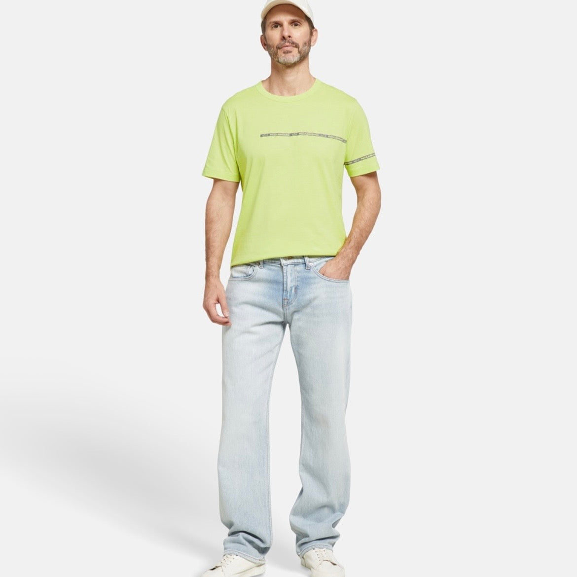 T-shirt Paul & Shark — Jaune Fluo Bande Logo