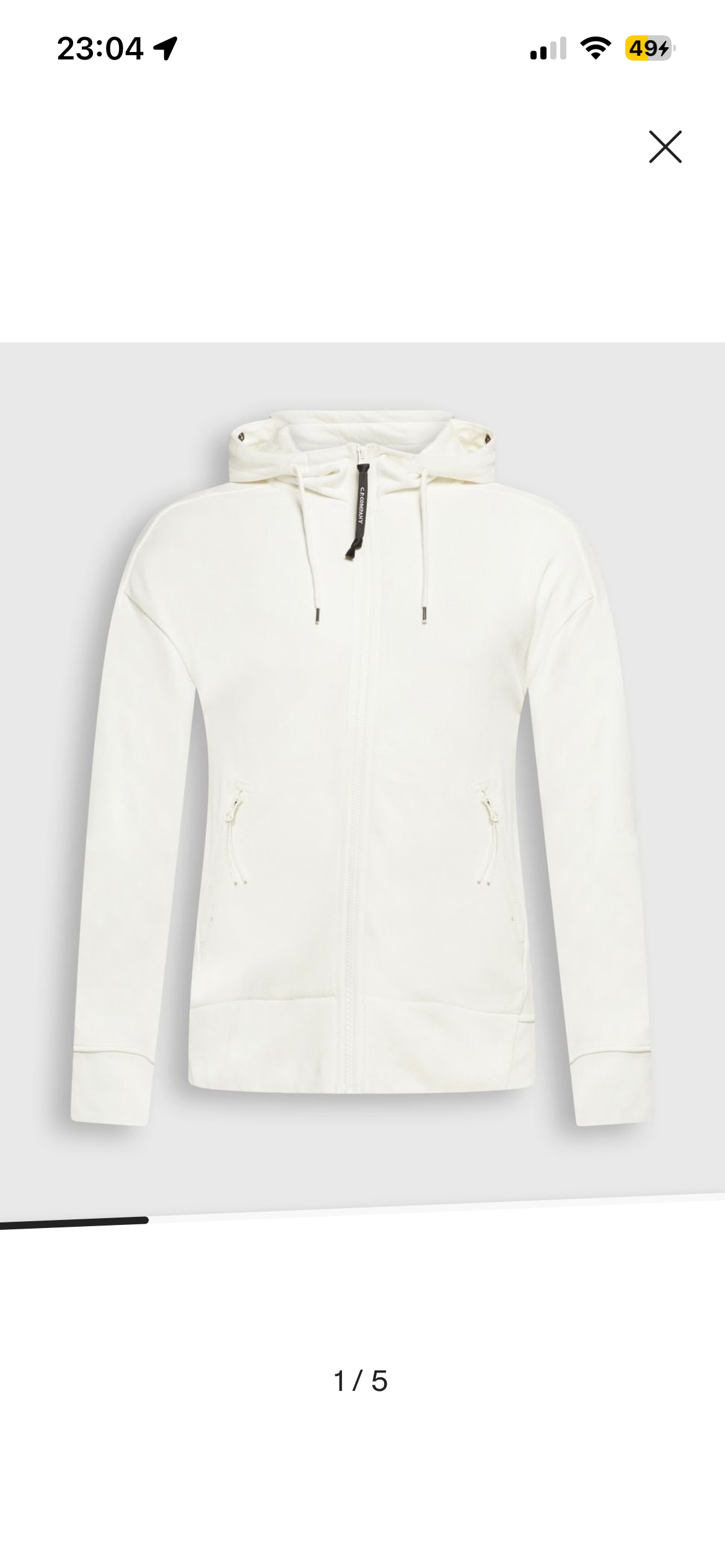 Sweat Zippé à Capuche C.P. Company - Blanc