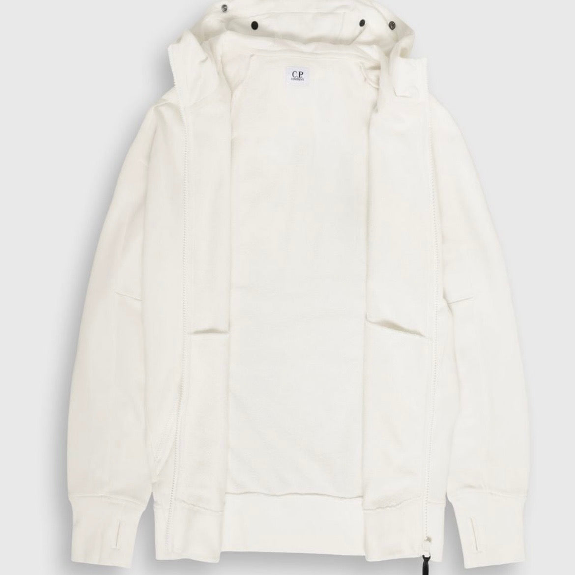 Sweat Zippé à Capuche C.P. Company Premium - Blanc