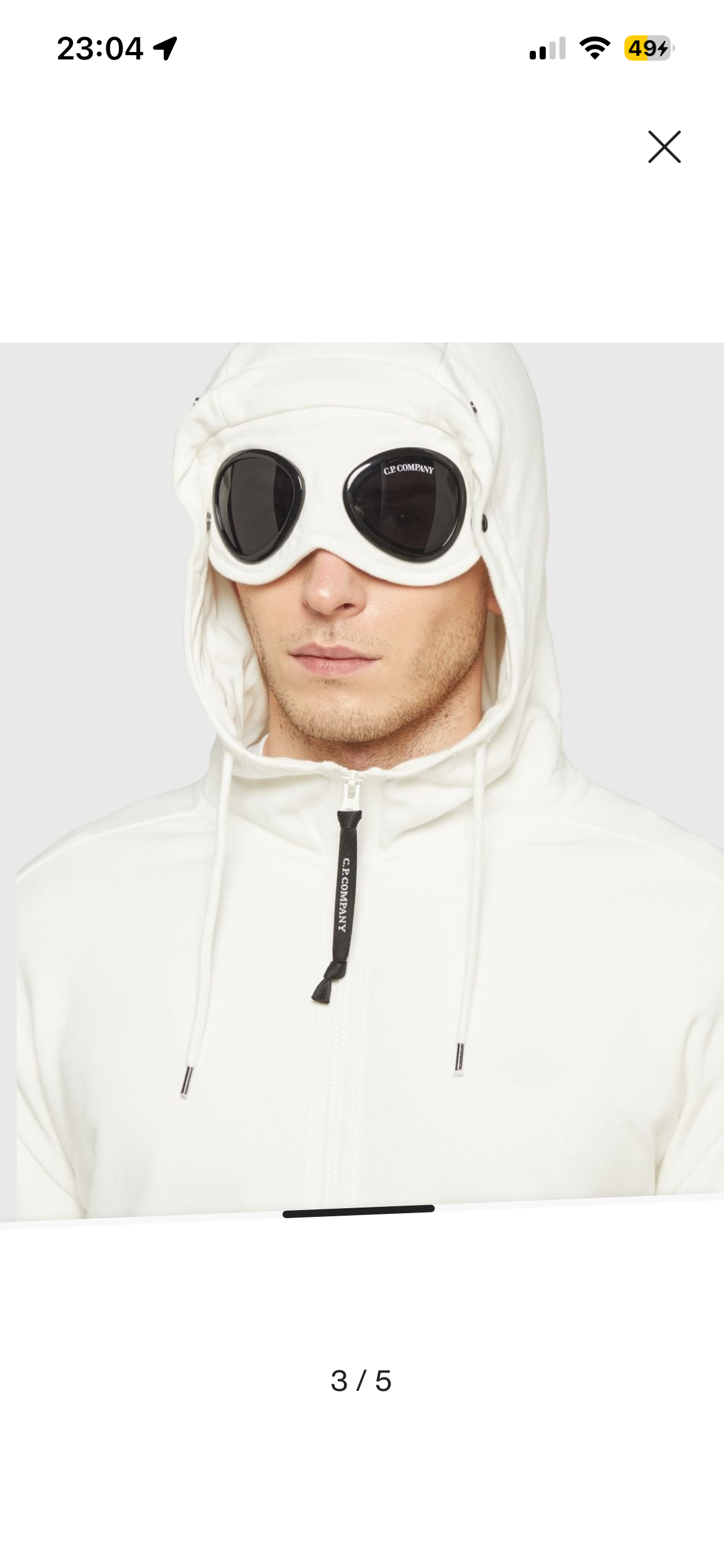 Sweat Zippé à Capuche C.P. Company - Blanc