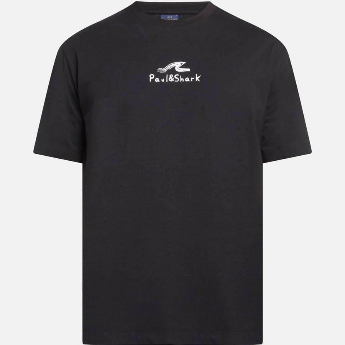 T-shirt Paul & Shark — Noir Logo Vague