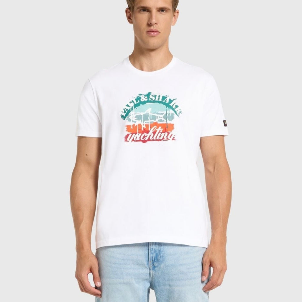 T-shirt Paul & Shark — Blanc Yachting Vintage