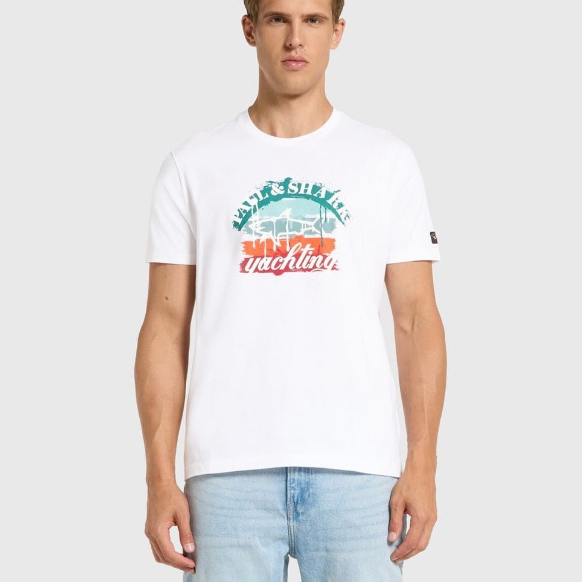T-shirt Paul & Shark — Blanc Yachting Vintage
