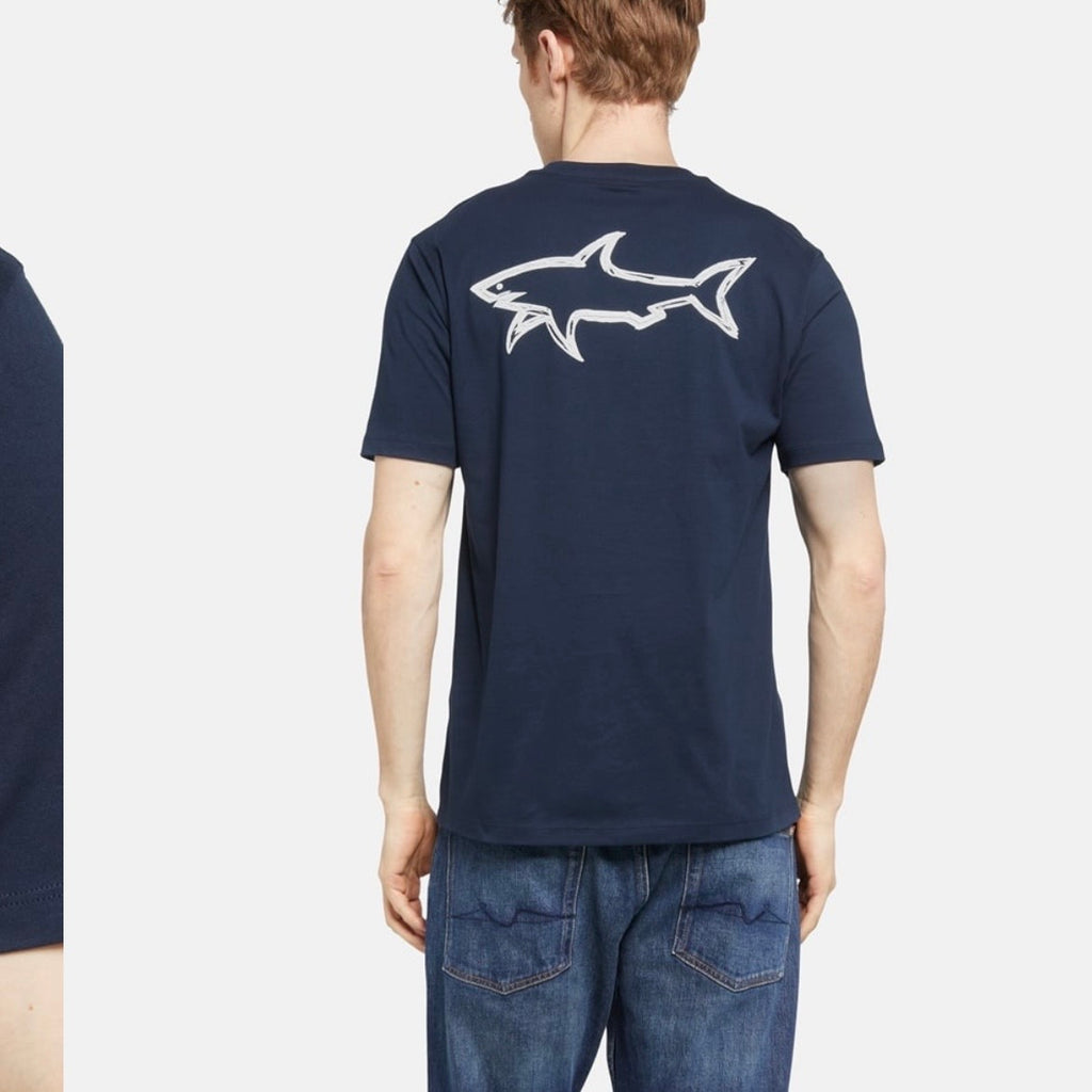 T-shirt Paul & Shark — Bleu Marine Patch Arqué