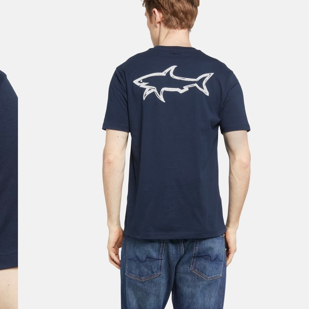 T-shirt Paul & Shark — Bleu Marine Patch Arqué