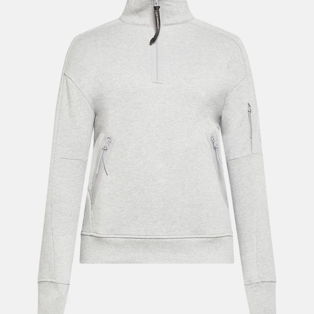 Sweat Col Montant Demi-Zip C.P. Company - Gris Chiné