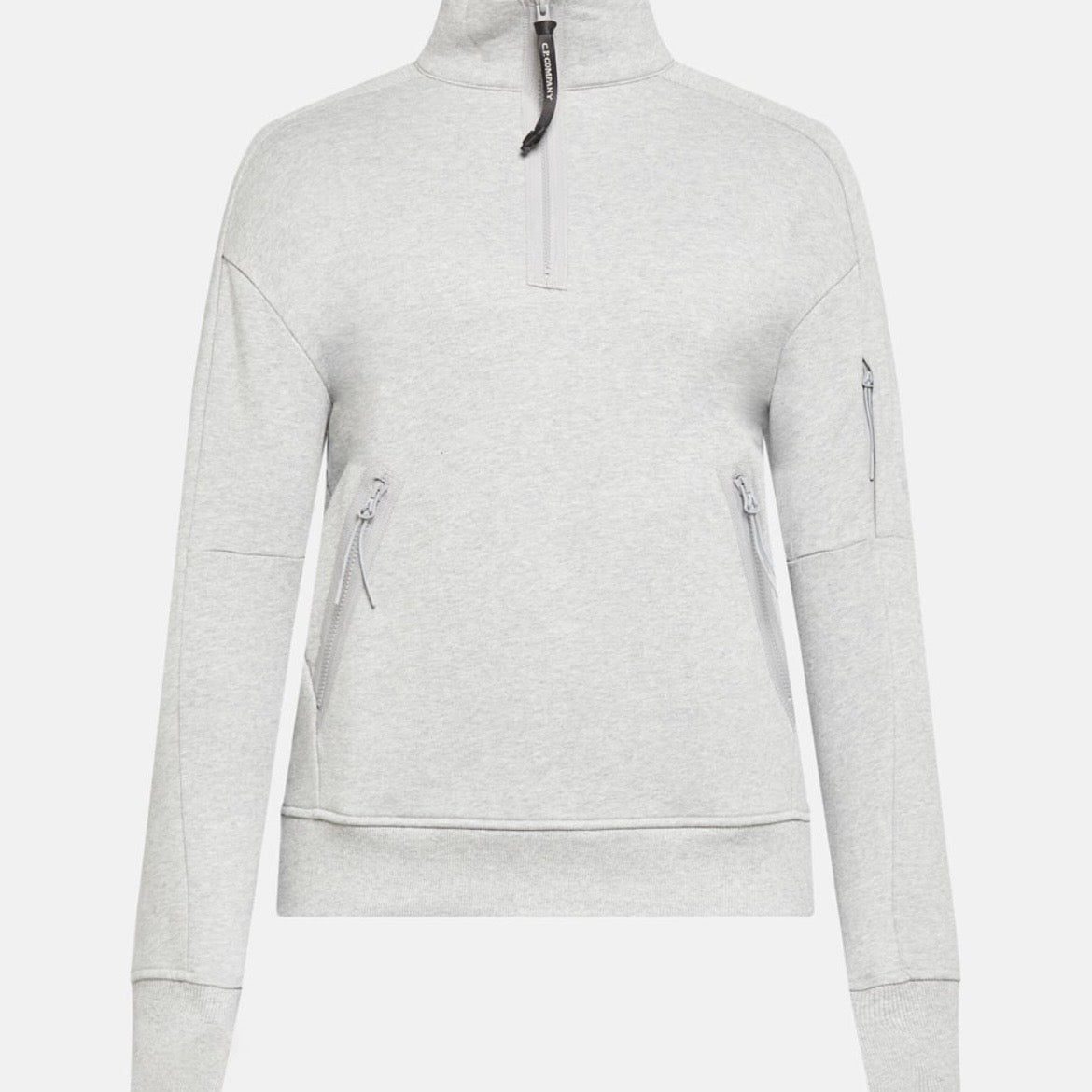 Sweat Col Montant Demi-Zip C.P. Company - Gris Chiné