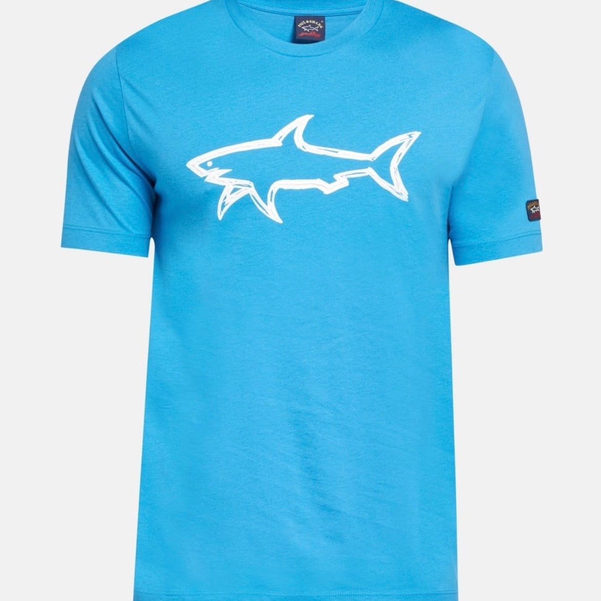 T-shirt Paul & Shark — Bleu Ciel Requin Dessiné