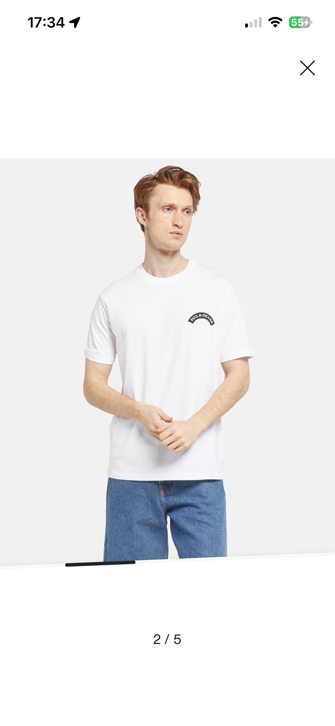 T-shirt Paul & Shark — Blanc Patch Arqué