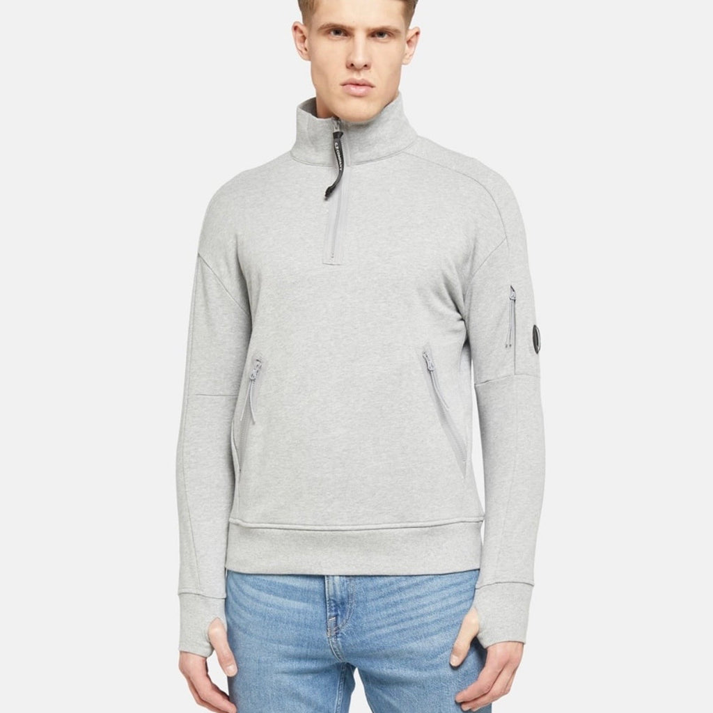 Sweat Col Montant Demi-Zip C.P. Company - Gris Chiné