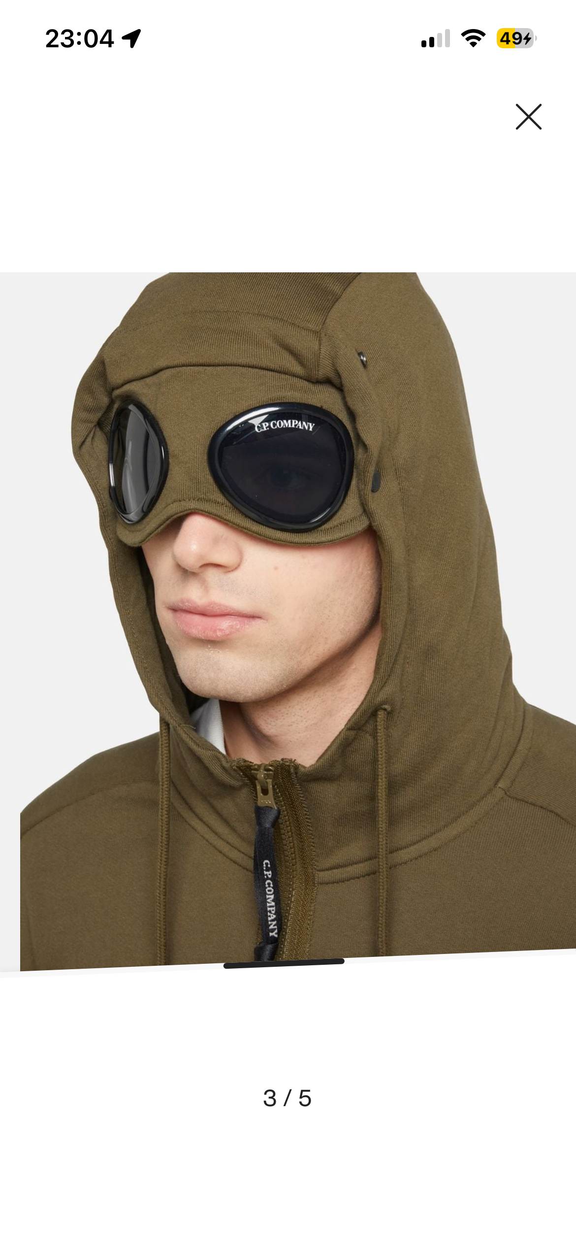 Sweat Zippé à Capuche C.P. Company - Vert Kaki